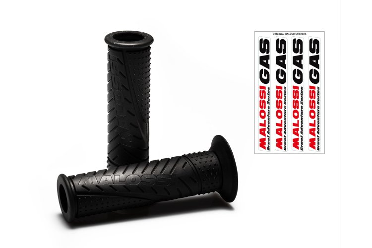 (image for) Malossi Grips for Racing BLACK w/ Handlebar end weights.